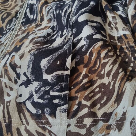 Erin London Vintage Animal Pattern Lightweight Zip Up Jacket Women's Size Medium - Picture 9 of 12